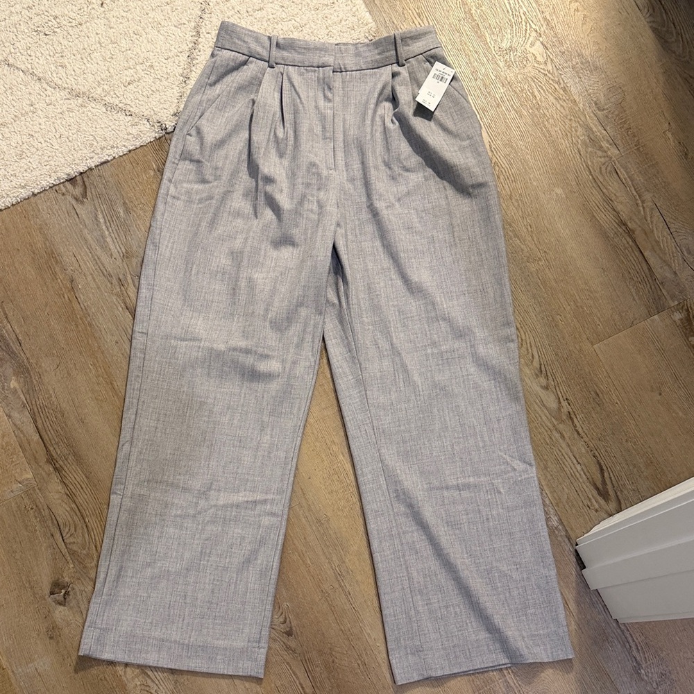 NWT Abercrombie Gray Sloane Curve Fit Wide-Leg Trousers